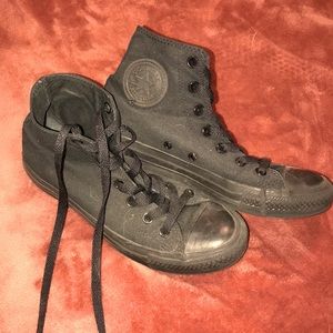 Solid Black Converse Hightops